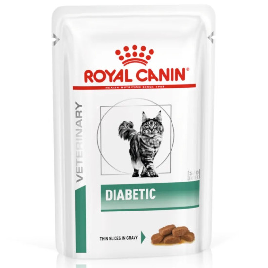 Royal Canin Veterinary Feline Diabetic – Hrană Umedă Dietetică în Sos pentru Pisici cu Diabet Zaharat, 85 g